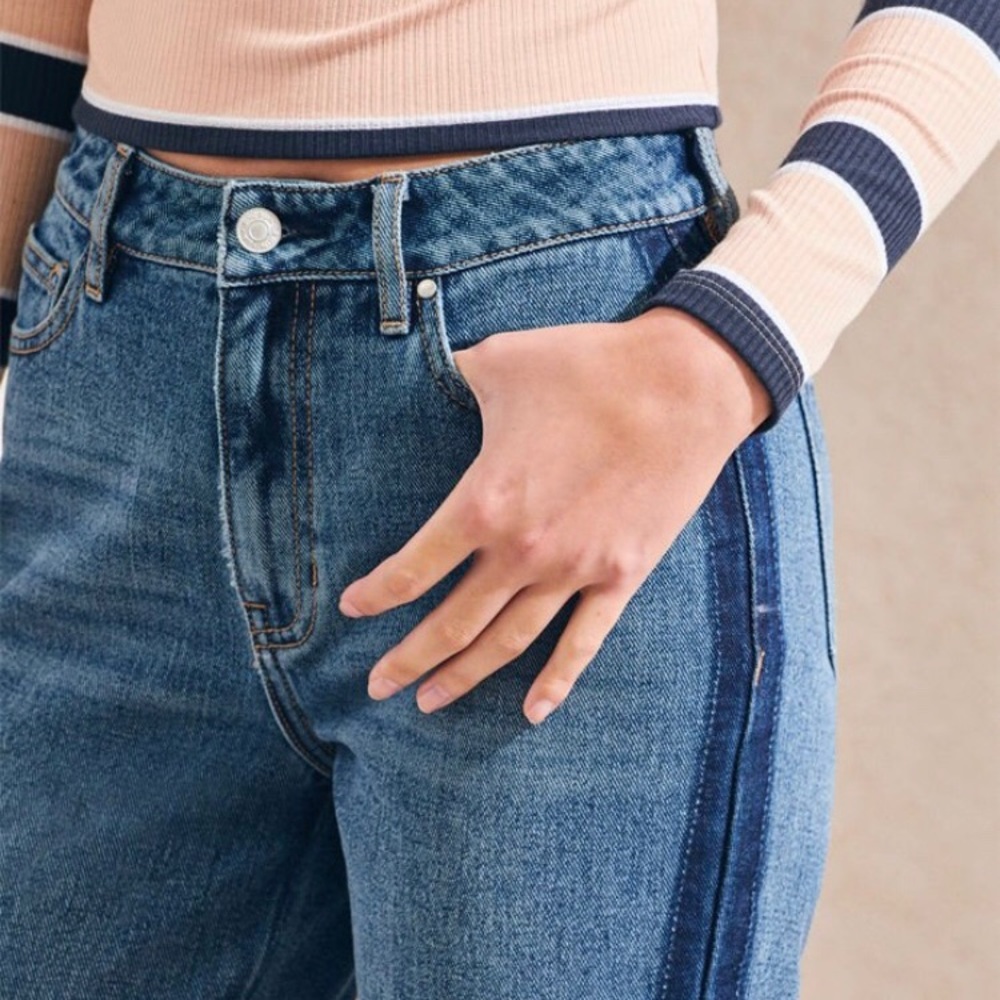 NWOT Pacsun High Rise Mom Jeans “Tux” Stripe